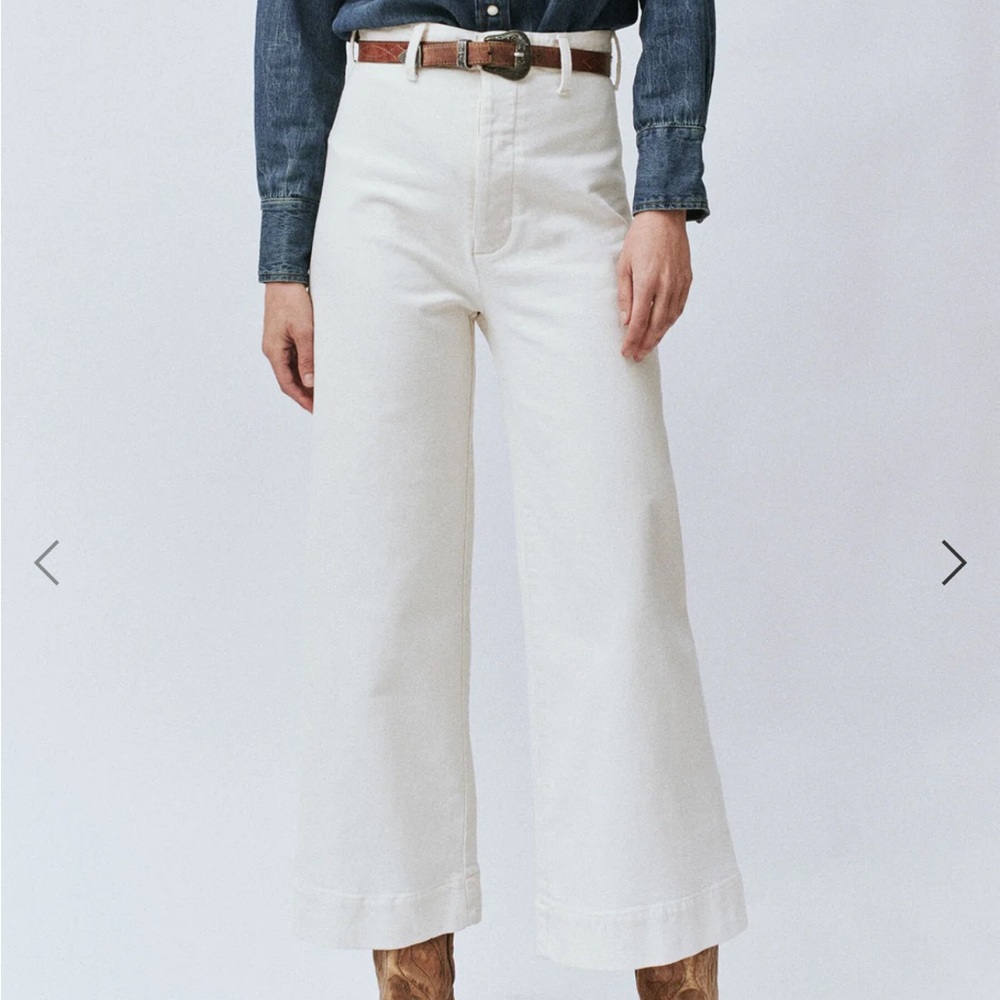 THE GREAT. Off-White Flare Jeans - Picture 2 of 9